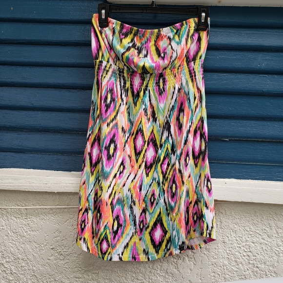 EMPYRE "Ikat" Multicolor Tribal Strapless dress - Picture 1 of 5